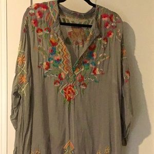 Johnny Was XL tunic gray new never worn